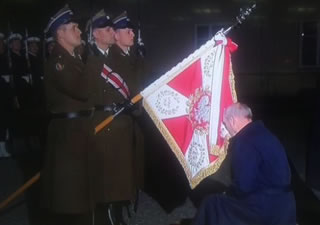 Antoni Macierewicz (kneeling), Minister of Defense of the Republic of Poland.