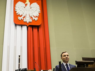 Andrzej Duda, President of the Republic of Poland before the National Assembly.   August, 2015.